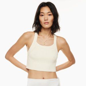 NWOT Aritzia Wilfred Cayenne cropped knit halter top - Light Birch